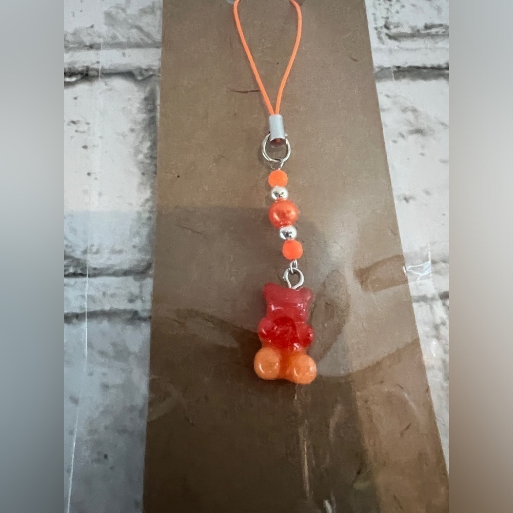 NEW!!! Gummy Bear Cell Phone and Tech Charms Orange